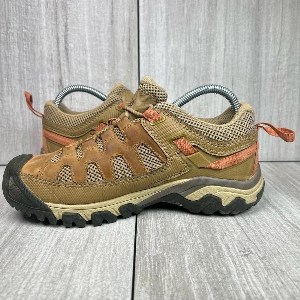 Keen Targhee Vent Trail Hiking Brown Leather Sneaker Boot Women’s Size 7.5 - Picture 2 of 11